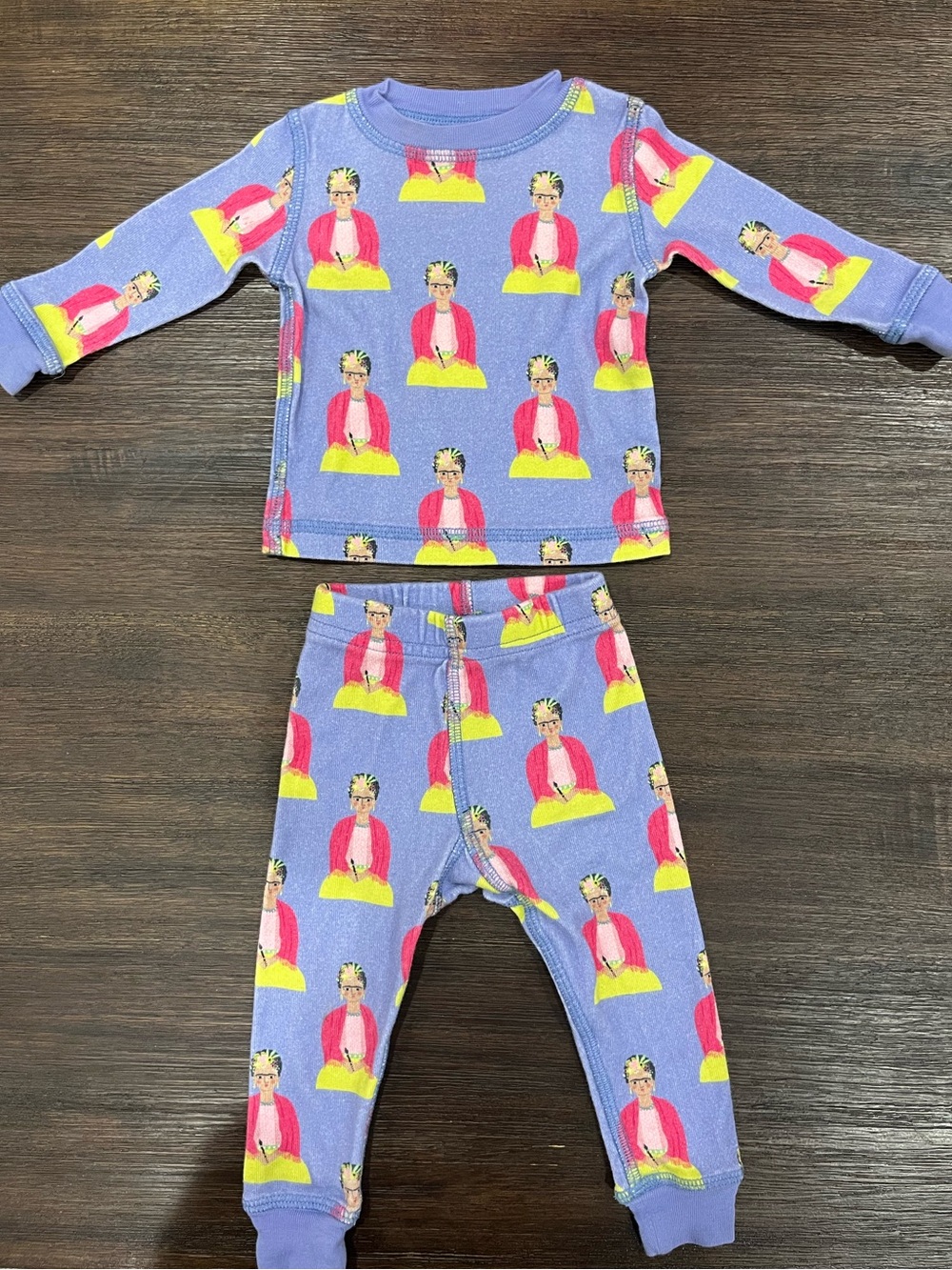 Piccolina Frida Kahlo Pajama Set Baby 6-12M 2 Piece Cotton | Excellent Condition